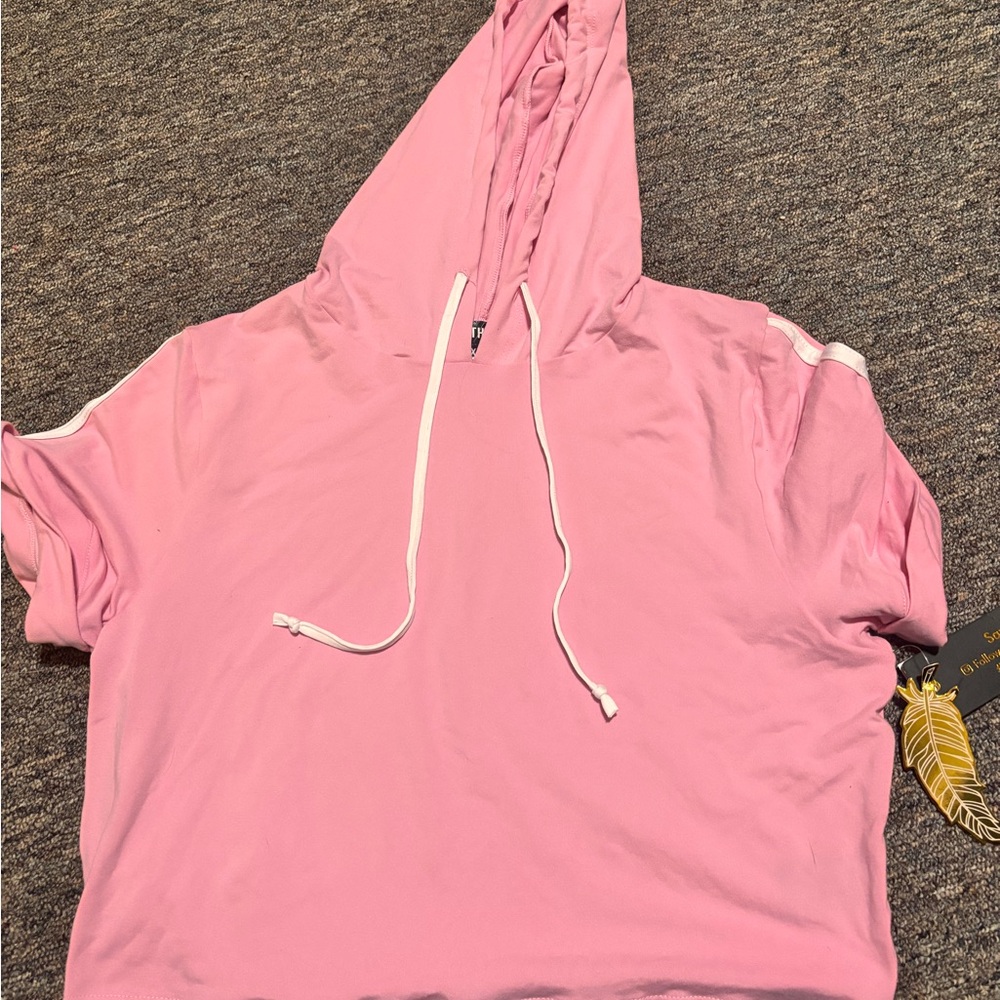 Feathers Pink Hoodie Sweatshirt